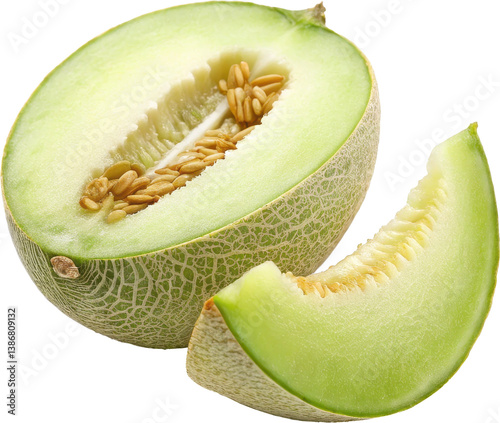 Honeydew melon its bright green flesh and sweet juicy texture
