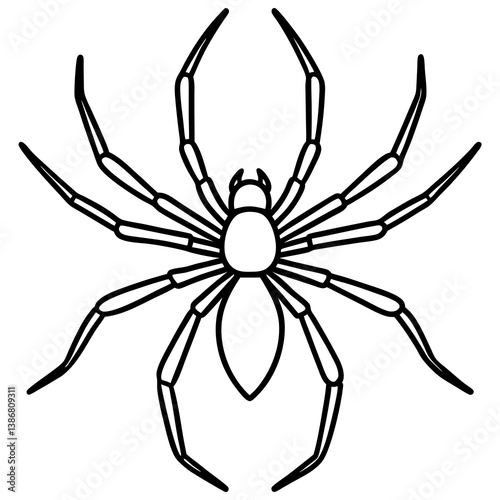 Minimal Brown Recluse Spider Line Vector