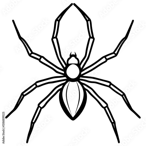 Minimal Brown Recluse Spider Line Vector