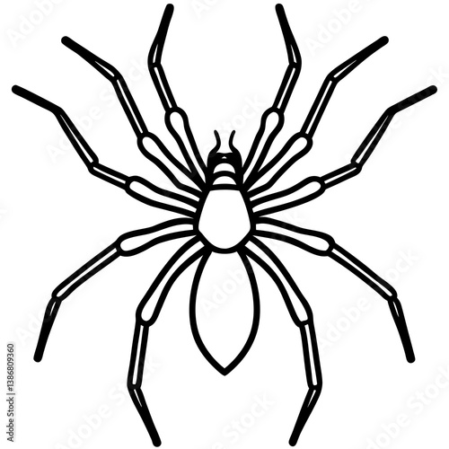 Minimal Brown Recluse Spider Line Vector