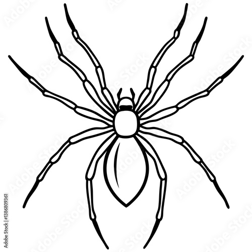 Minimal Brown Recluse Spider Line Vector