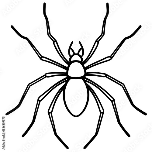 Minimal Brown Recluse Spider Line Vector