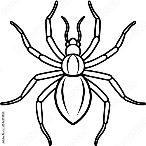 Minimal Brown Recluse Spider Line Vector