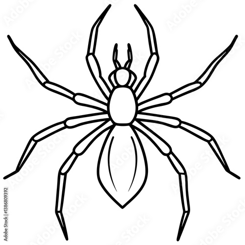 Minimal Brown Recluse Spider Line Vector