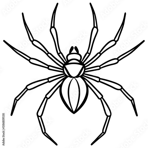 Minimal Brown Recluse Spider Line Vector