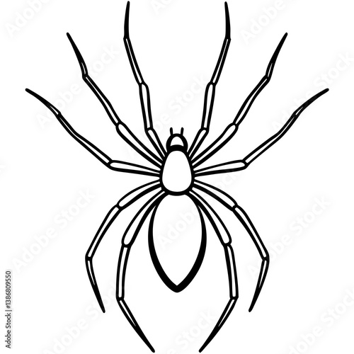 Minimal Brown Recluse Spider Line Vector