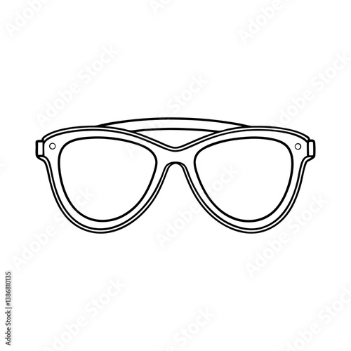 Minimalist Eyeglasses Black Vector Artwork

