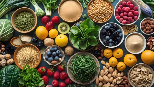 vibrant array of plantbased foods fresh