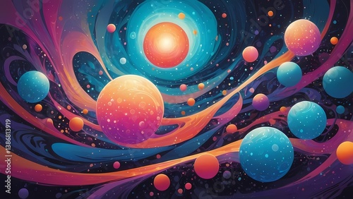 abstract fantasy polka dot pattern vibrant
