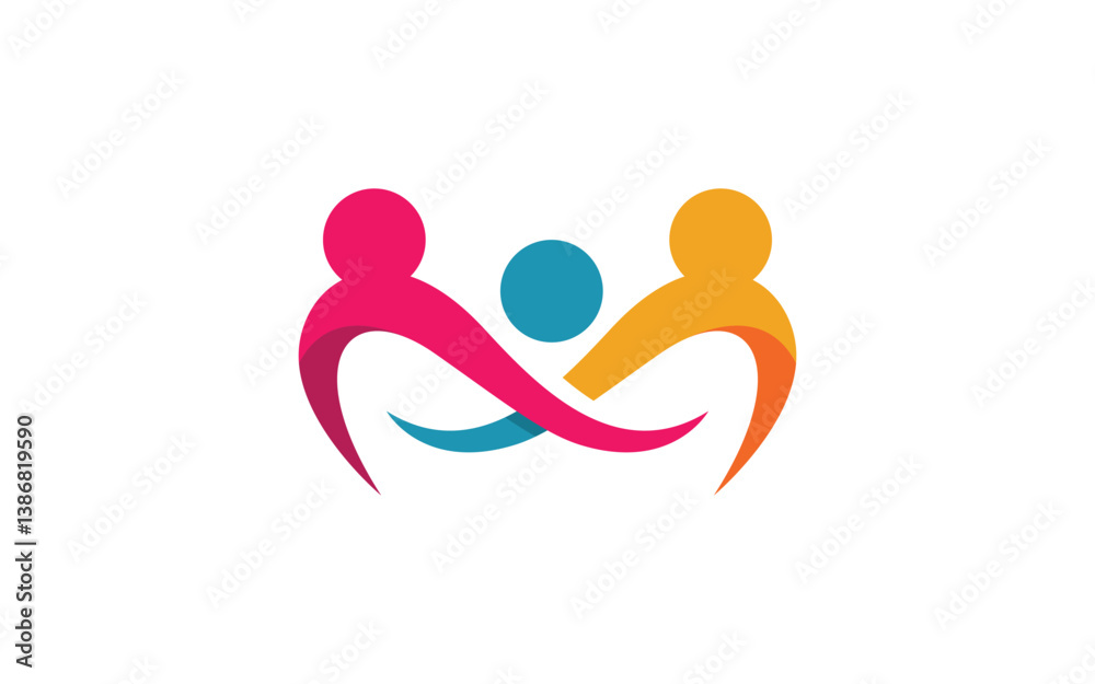Community and adoption care network and social icon illustration v.61 Community and adoption care network and social icon illustration v.61