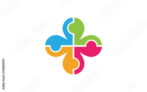 Community and adoption care network and social icon illustration v.58
