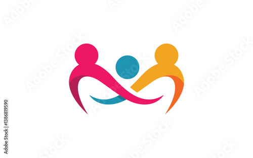 Community and adoption care network and social icon illustration v.61