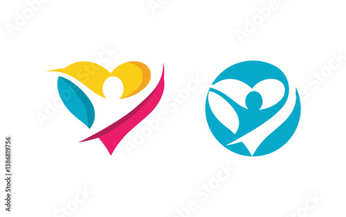 Community and adoption care network and social icon illustration v.68