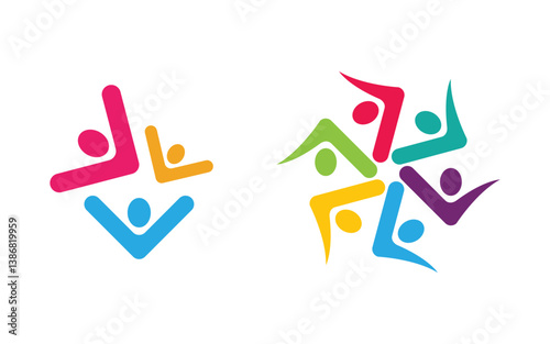 Community and adoption care network and social icon illustration v.77