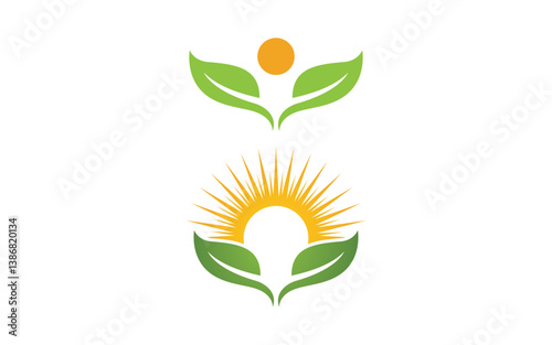 Nature leaf ecology vegan concept Logo illustration v.37