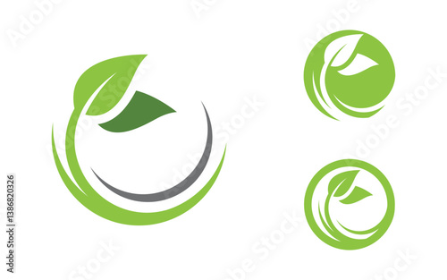Nature leaf ecology vegan concept Logo illustration v.47