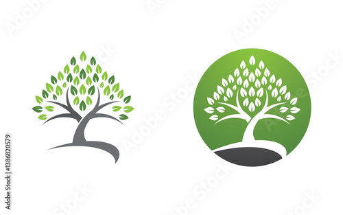 Nature leaf ecology vegan concept Logo illustration v.60