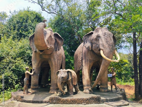 elephants stature in the garden 