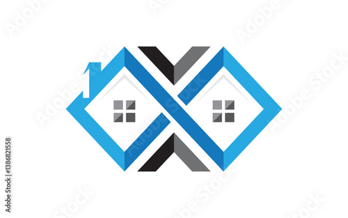 Home industrial Property concept icon logo illustration v.158