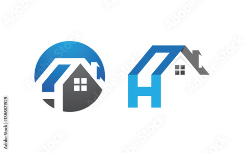 Home industrial Property concept icon logo illustration v.172