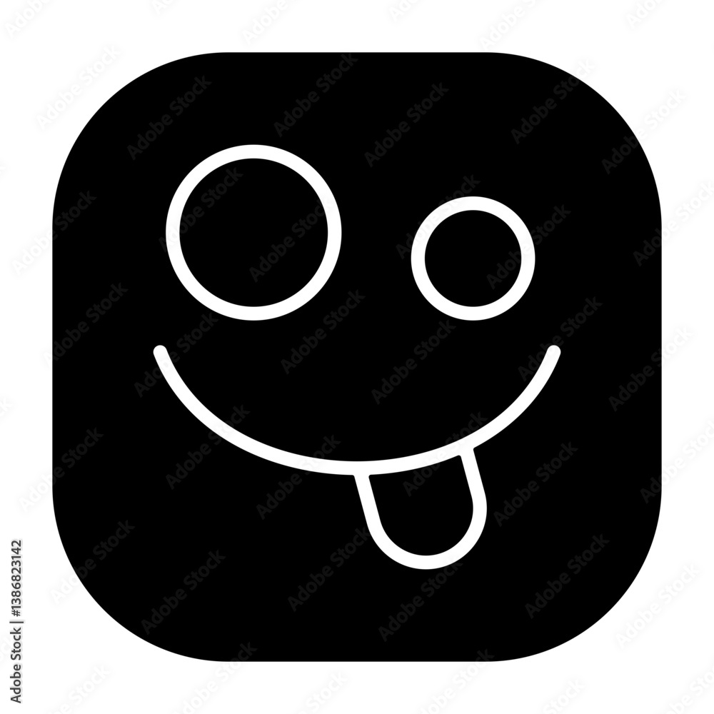 Obraz premium Zany Face Flat Icon