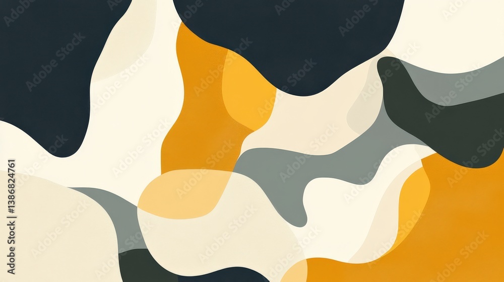 Abstract Curvy Shapes in Warm Tones with Soft Earthy Backgrounds Abstract Curvy Shapes in Warm Tones with Soft Earthy Backgrounds