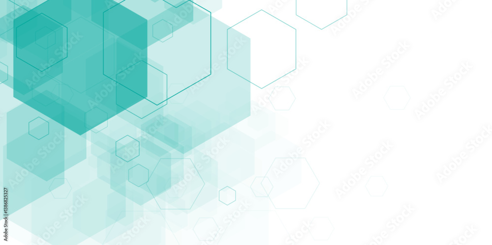 Obraz premium Green Tech Abstract Background for Presentations. Innovative Science Hexagon Network Design. Hexagon. Vector. 