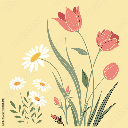 Flower Vector Design Layout.