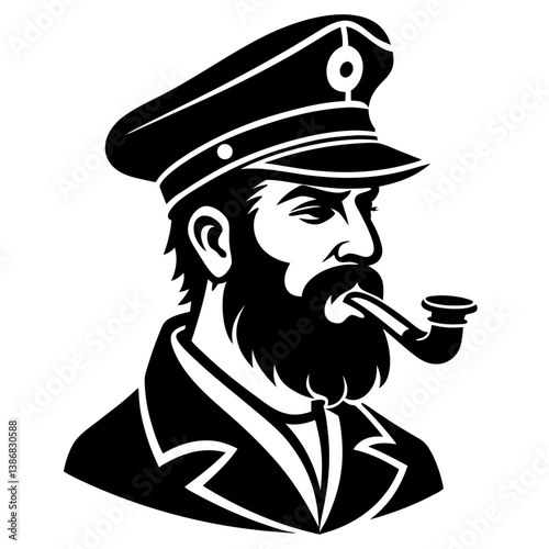 Captain silhouette with pipe