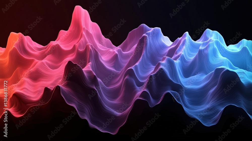 Fototapeta premium Vibrant Abstract Waves in Colorful Flowing Patterns and Textures