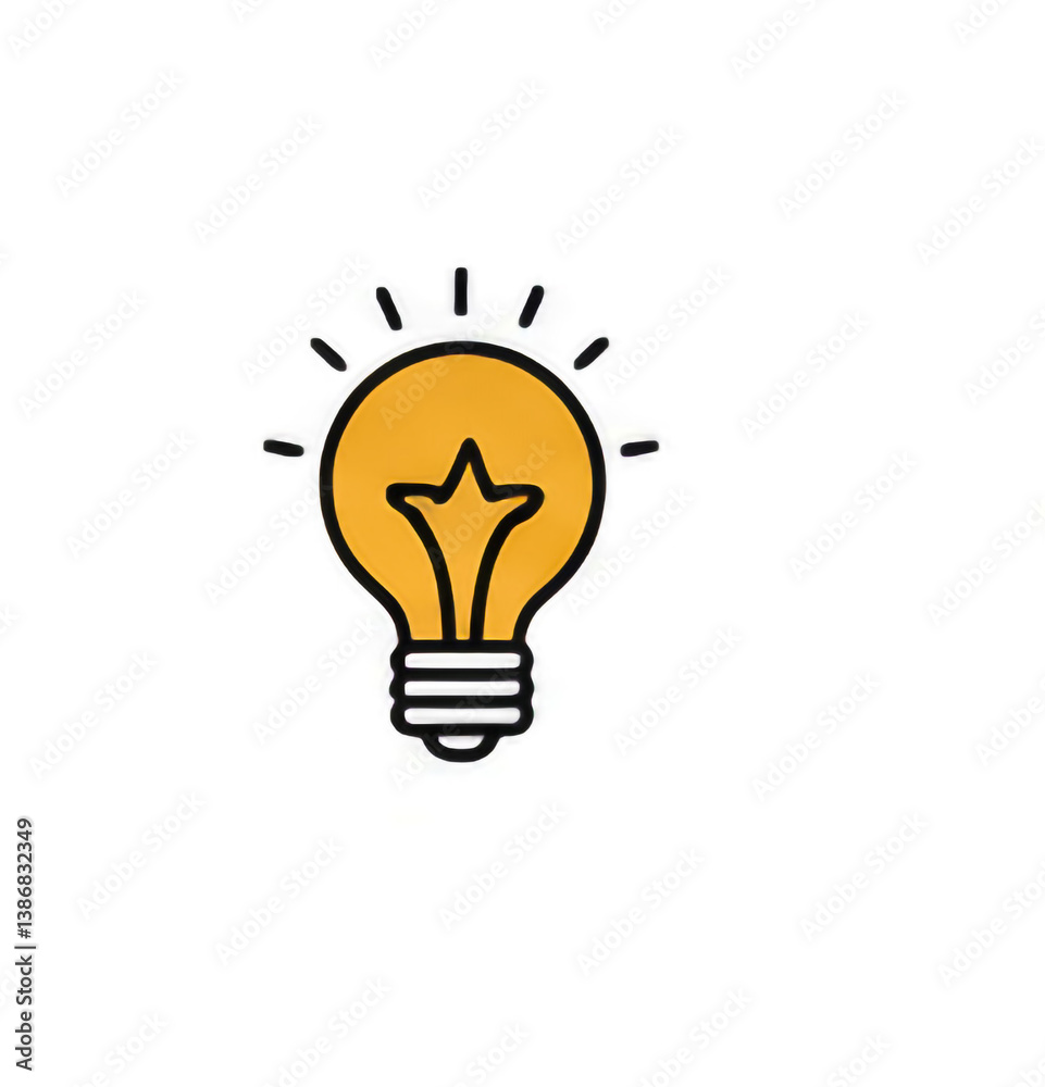 A bright yellow lightbulb symbolizing a brilliant idea, illuminating a path to innovation against a clean white background. A bright yellow lightbulb symbolizing a brilliant idea, illuminating a path to innovation against a clean white background.