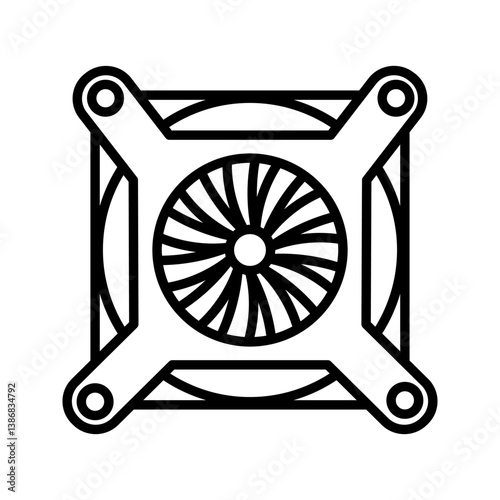 Air cooler icon on white background