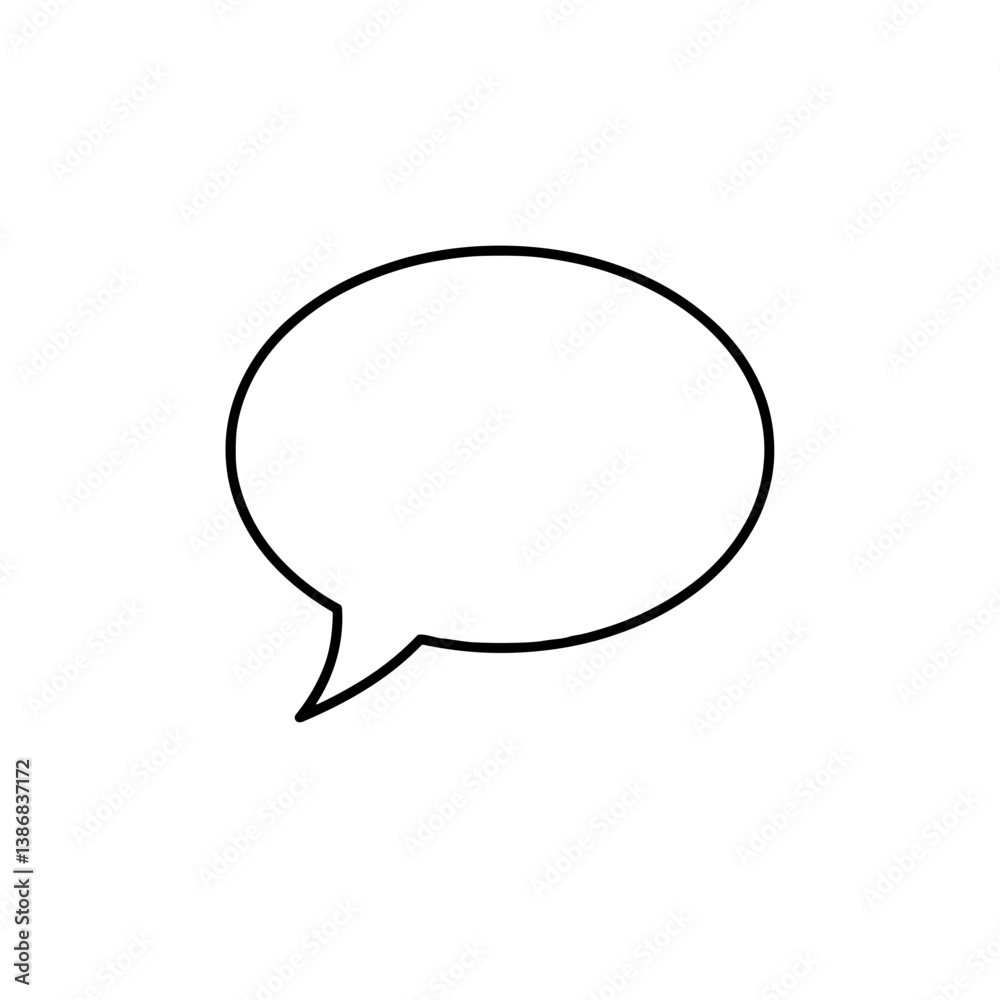 Speech bubble outline design in minimalist style Speech bubble outline design in minimalist style