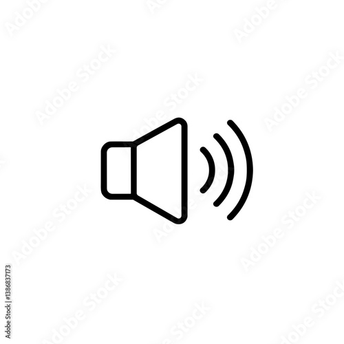 Sound icon emitting audio waves in minimalistic style  