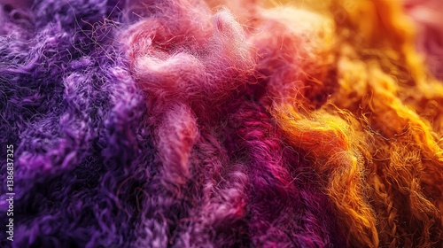 Wallpaper Mural Abstract close-up of colorful, textured fibers in vibrant shades of purple, pink, and orange. Torontodigital.ca