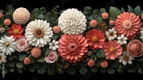 Wallpaper Mural A symphony of florals, where oversized, hyper-detailed petals overlap in an AI-generated digital painting, forming an intricate collage of botanical elegance and surreal beauty.  Torontodigital.ca