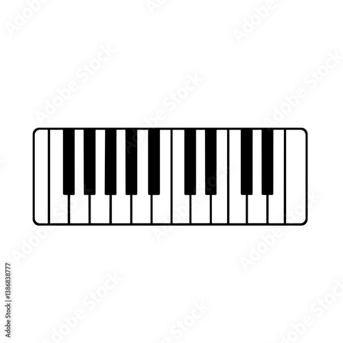 Piano keys illustration on a white background  