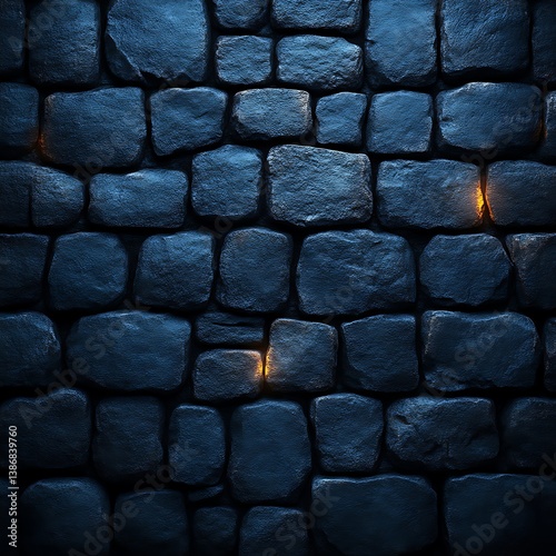 Dark stone wall lit by glowing embers