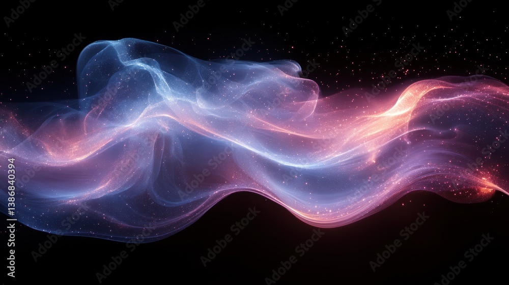 Abstract glowing waves in dark space Abstract glowing waves in dark space