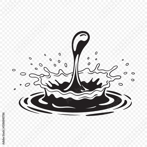 Liquid elements droplet vector silhouette. Water splash icon vector. Vector illustration