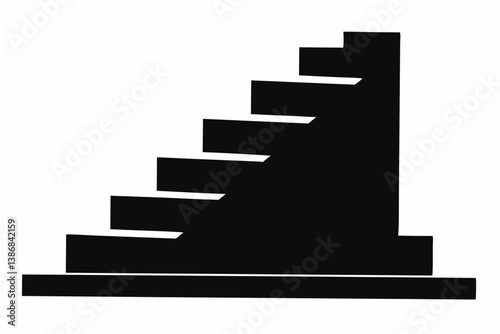 stair silhouette vector 