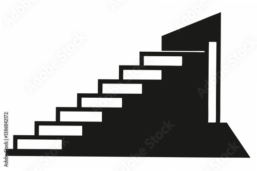 stair silhouette vector 