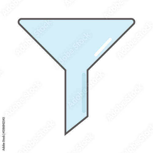 ろうとのベクターイラスト（主線あり）：実験器具 - Funnel Vector Illustration (with Lines): Laboratory Equipment