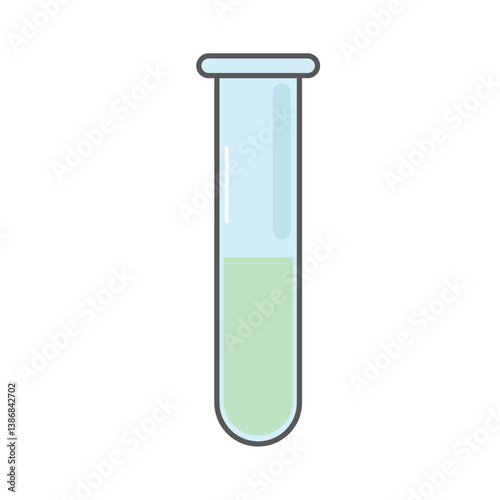 試験管の線画ベクターイラスト：実験器具 - Test Tube Line Art Vector Illustration: Laboratory Equipment