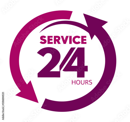 A logo with a service promise for 24 hours