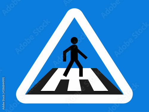 A minimalistic pedestrian crossing sign
