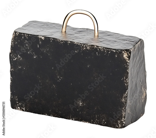 Dark stone sculpture subtly gleams under soft light; minimalist composition evokes quiet strength.. AI Generated