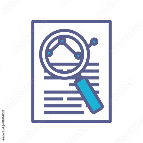 Vector image of a magnifying glass icon with a white background