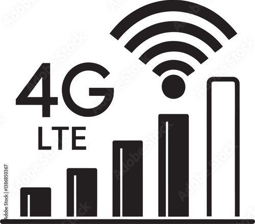 Lte connection signal wireless network technology communication data mobile internet cellular bars strength 4g