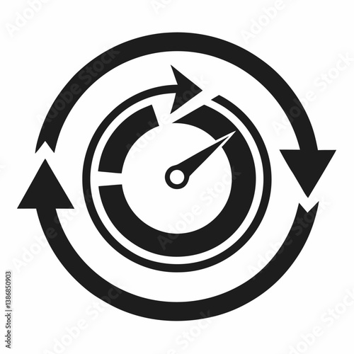 Black and white logo, 24 service icon